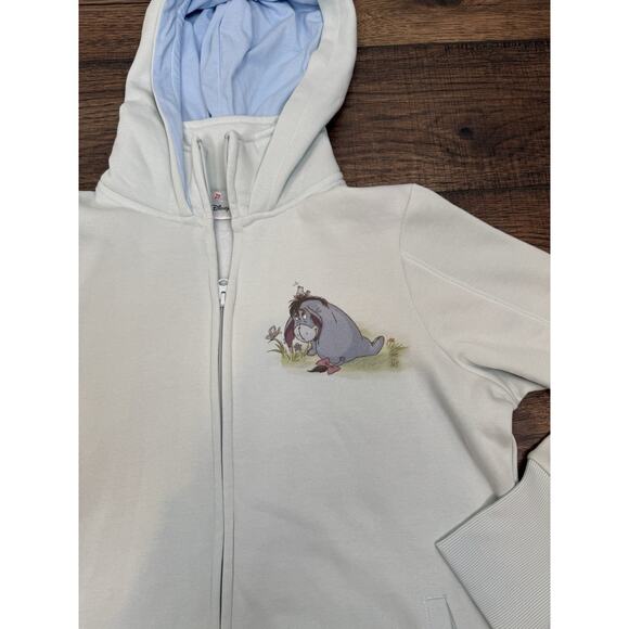 Disney Bradford Exchange Full Zip Eeyore Hooded Sweatshirt Embroidered NWT Sz M - Picture 4 of 8